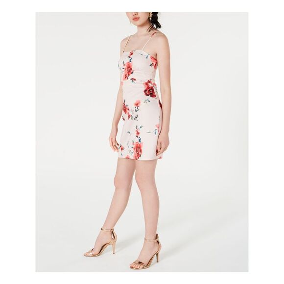 MY MICHELLE Womens Cut Out Spaghetti Strap Square Neck Mini Party Body Con Dress - Picture 3 of 4